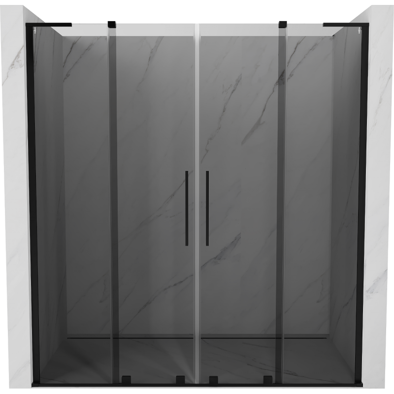 Mexen Velar L Duo porte doccia scorrevoli 200 cm, grafite, nere - 871-200-003-42-70