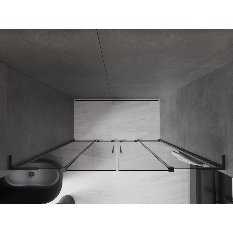 Mexen Velar L Duo drzwi prysznicowe rozsuwane 170 cm, grafit, czarne - 871-170-003-42-70