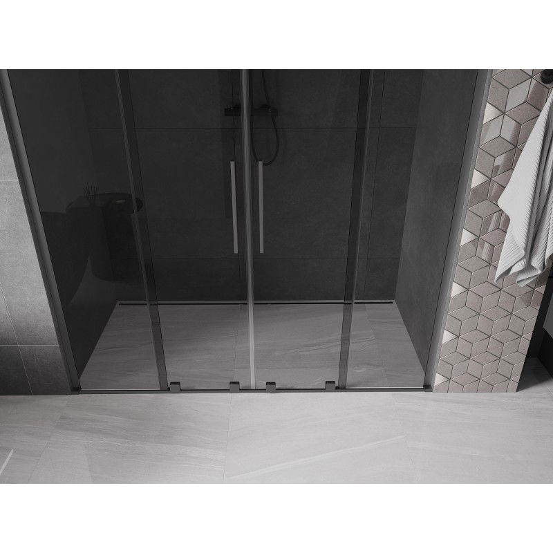 Mexen Velar L Duo portes de douche coulissantes 170 cm, graphite, gun metal - 871-170-003-42-95