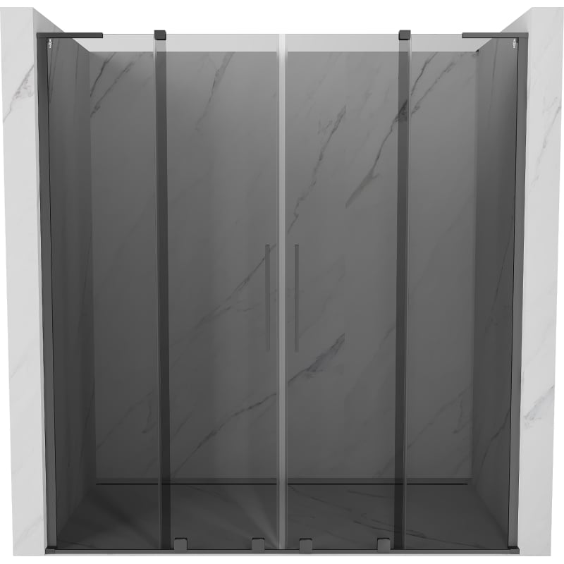 Mexen Velar L Duo klizna vrata za tuš 170 cm, grafit, gun metal - 871-170-003-42-95
