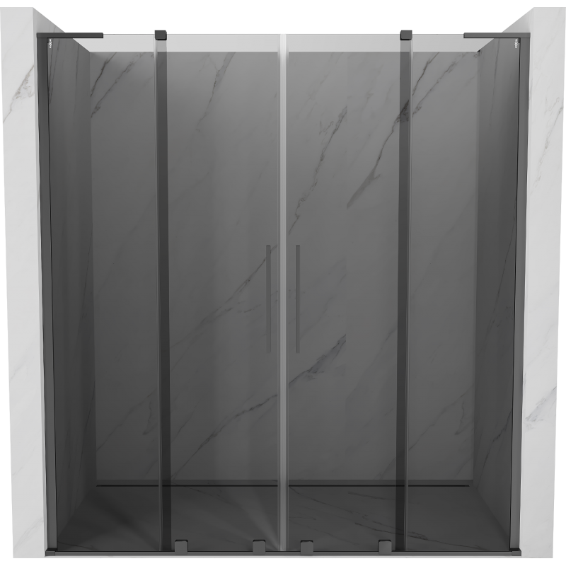 Mexen Velar L Duo drzwi prysznicowe rozsuwane 180 cm, grafit, gun metal - 871-180-003-42-95