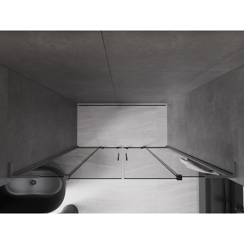 Mexen Velar L Duo drzwi prysznicowe rozsuwane 180 cm, grafit, gun metal - 871-180-003-42-95