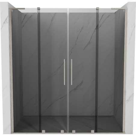 Mexen Velar L Duo sliding shower doors 180 cm, graphite, brushed nickel - 871-180-003-42-97