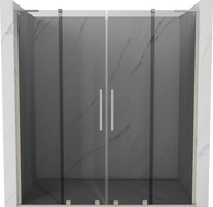 Mexen Velar L Duo portas de duche deslizantes 180 cm, grafite, níquel escovado - 871-180-003-42-97