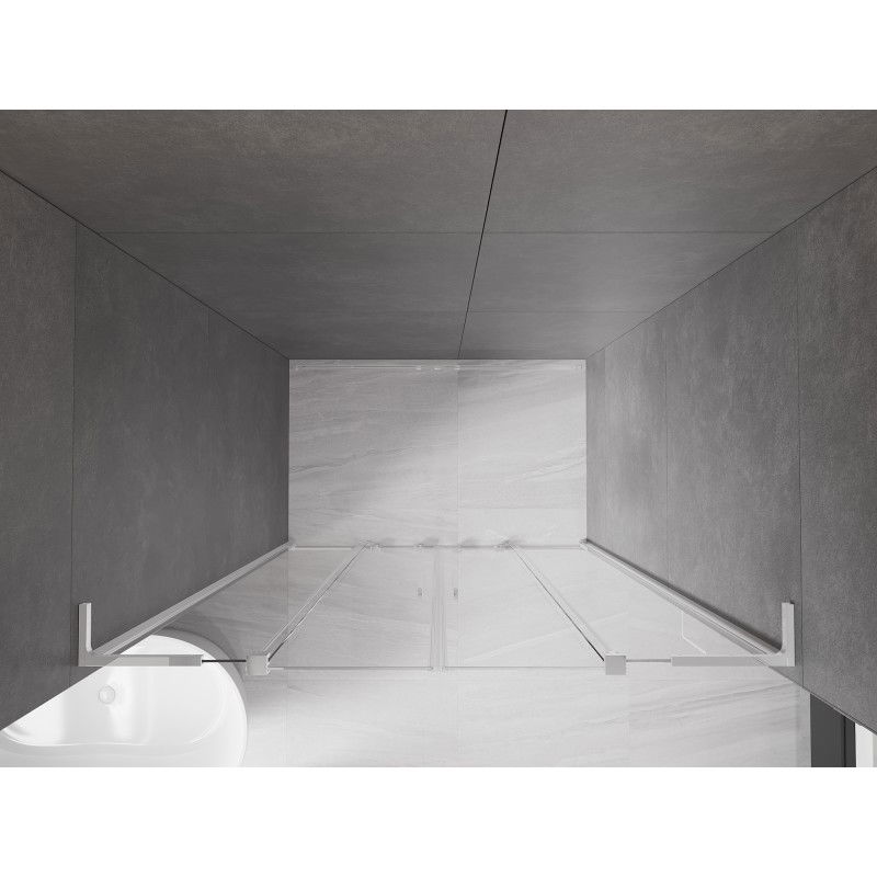 Mexen Velar L Δίδυμες συρόμενες πόρτες ντους 140 cm, διαφανές, χρώμιο