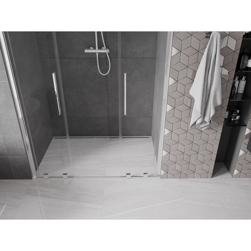 Mexen Velar L Duo drzwi prysznicowe rozsuwane 150 cm, transparent, chrom - 871-150-003-02-01