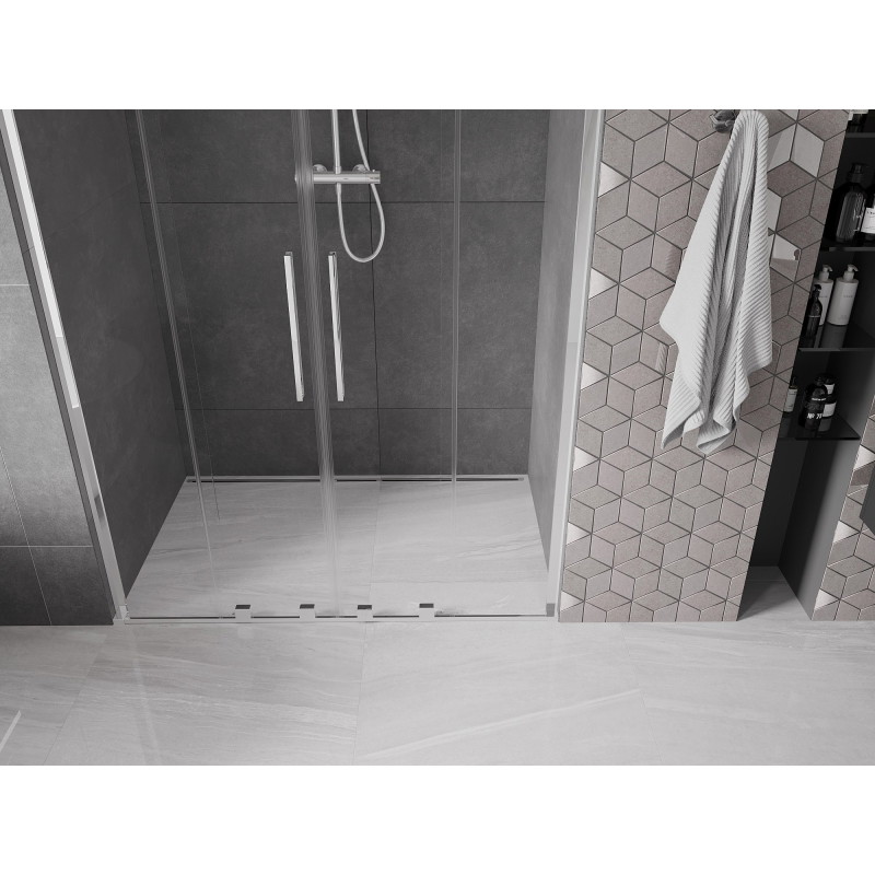 Mexen Velar L Duo klizna vrata za tuš 150 cm, prozirna, krom - 871-150-003-02-01