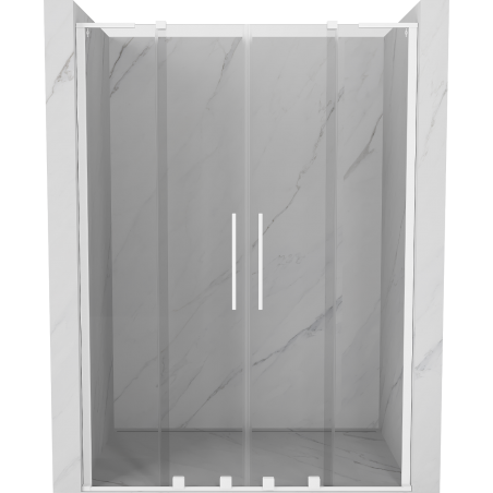 Mexen Velar L Duo portas de duche de correr 140 cm, transparentes, brancas - 871-140-003-02-20