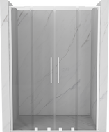 Mexen Velar L Duo drzwi prysznicowe rozsuwane 140 cm, transparent, białe - 871-140-003-02-20