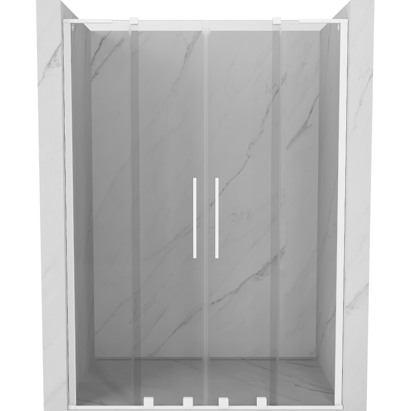 Mexen Velar L Duo porta doccia scorrevole 160 cm, trasparente, bianco - 871-160-003-02-20