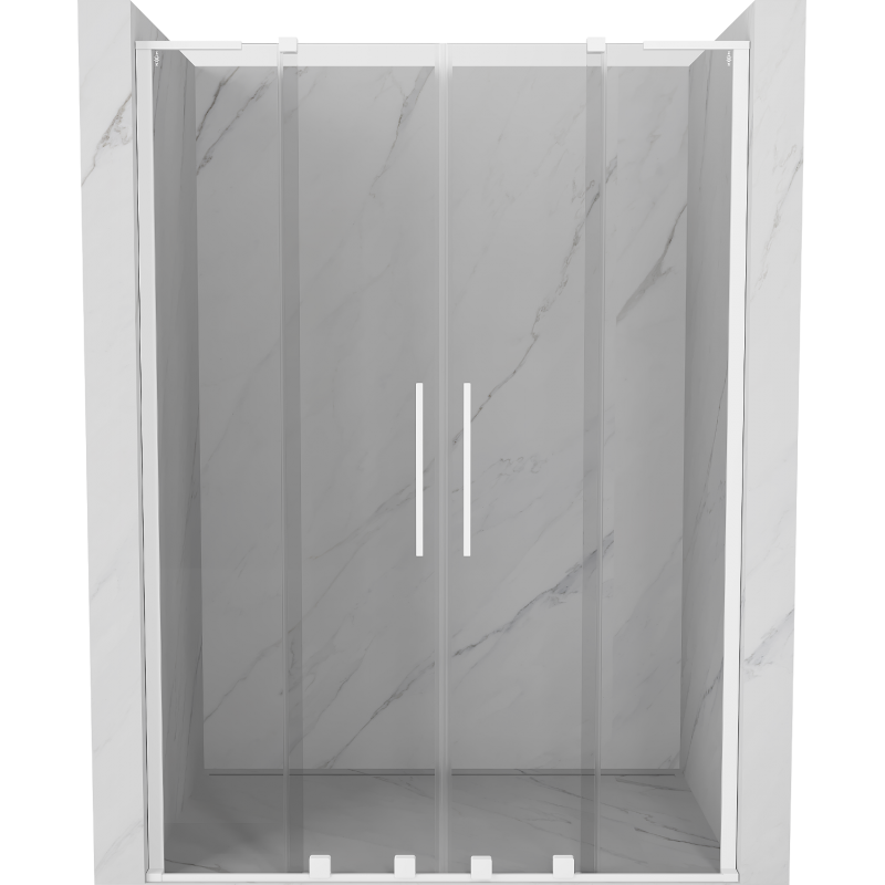 Mexen Velar L Duo porte de douche coulissantes 160 cm, transparent, blanc - 871-160-003-02-20