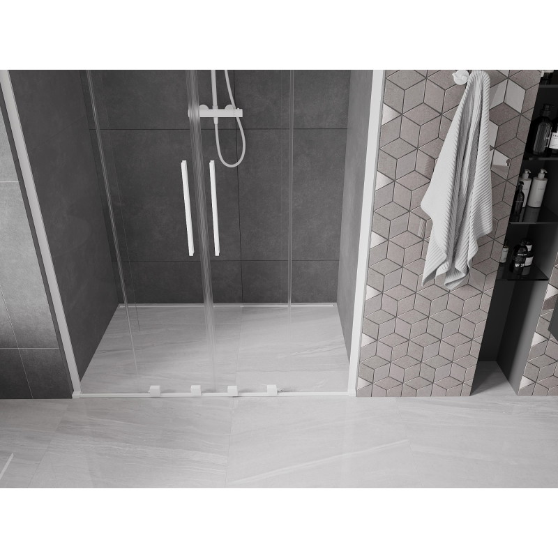 Mexen Velar L Duo lükandustega duššiuks 160 cm, läbipaistev, valge - 871-160-003-02-20
