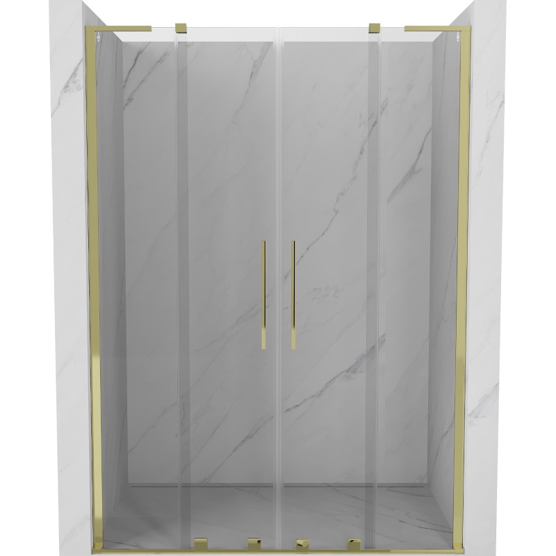 Mexen Velar L Duo lükanduvad duššiseinad 140 cm, läbipaistev, kuldne - 871-140-003-02-50
