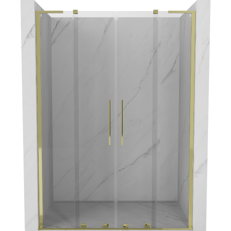 Mexen Velar L Duo drzwi prysznicowe rozsuwane 140 cm, transparent, złote - 871-140-003-02-50