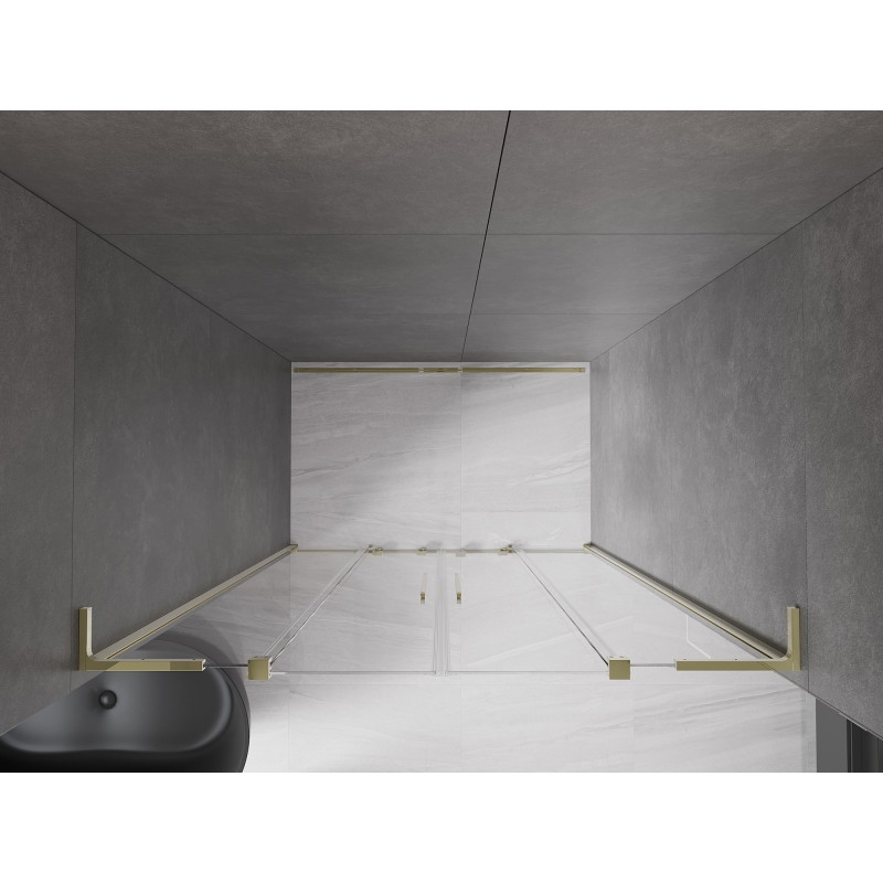 Mexen Velar L Duo lükanduvad duššiseinad 140 cm, läbipaistev, kuldne - 871-140-003-02-50