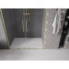 Mexen Velar L Duo 140 cm Sliding Shower Door, Transparent, Brushed Gold - 871-140-003-02-55