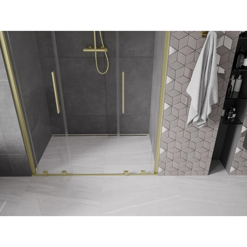 Mexen Velar L Duo libisevad dušiuksed 150 cm, läbipaistev, kuldne harjatud - 871-150-003-02-55