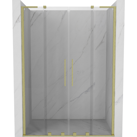 Mexen Velar L Duo drzwi prysznicowe rozsuwane 160 cm, transparent, złote szczotkowane - 871-160-003-02-55