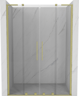 Mexen Velar L Duo 150 cm Sliding Shower Door, Transparent, Brushed Gold - 871-150-003-02-55