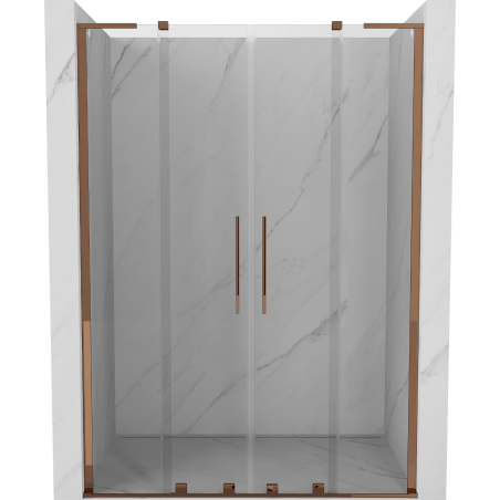 Mexen Velar L Duo porte de douche coulissante 140 cm, transparent, or rose - 871-140-003-02-60