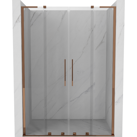 Mexen Velar L Duo rutschend Duschdier 150 cm, transparent, rosegold - 871-150-003-02-60