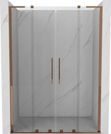 Mexen Velar L Duo klizna tuš vrata 150 cm, prozirna, ružičasto zlato - 871-150-003-02-60