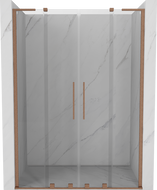 Mexen Velar L Duo klizna vrata za tuš 140 cm, prozirna, brušeni bakar - 871-140-003-02-65