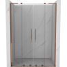 Mexen Velar L Duo puertas de ducha correderas 160 cm, transparente, oro rosa - 871-160-003-02-60