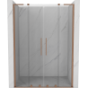 Mexen Velar L Duo schuifdouchedeur 150 cm, transparant, geborsteld koper - 871-150-003-02-65