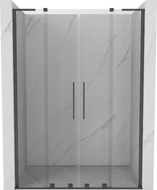 Mexen Velar L Duo klizna vrata za tuš 140 cm, prozirna, četkana boja pištolja siva - 871-140-003-02-66