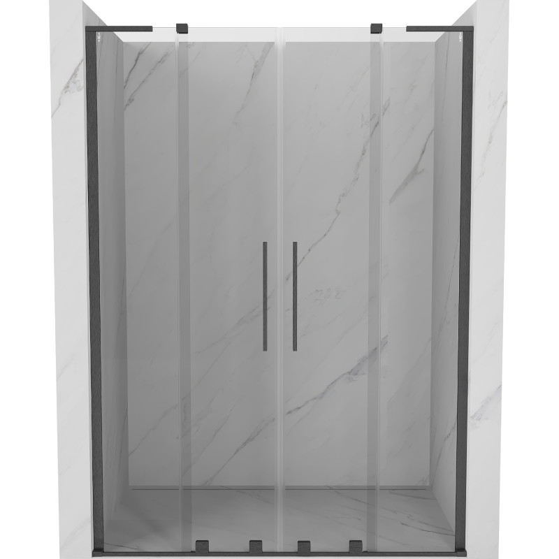Mexen Velar L Duo liuguksed dušš 160 cm, läbipaistev, harjatud gun gray - 871-160-003-02-66