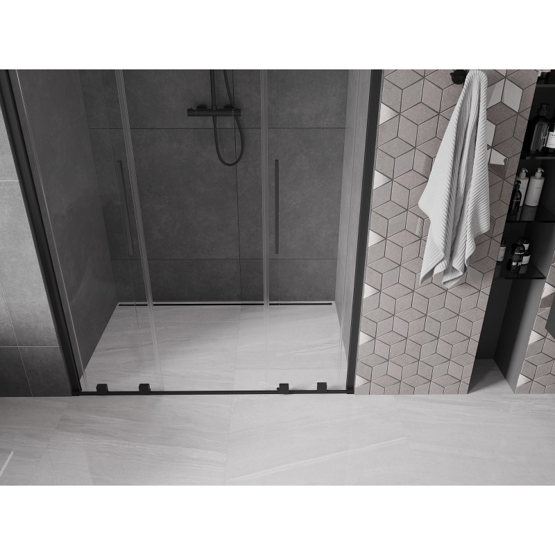 Mexen Velar L Duo liuguksed duššile 150 cm, läbipaistev, must - 871-150-003-02-70