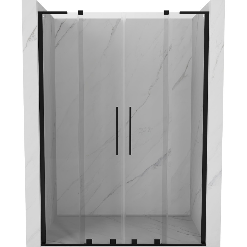 Mexen Velar L Duo liuguksed duššile 150 cm, läbipaistev, must - 871-150-003-02-70