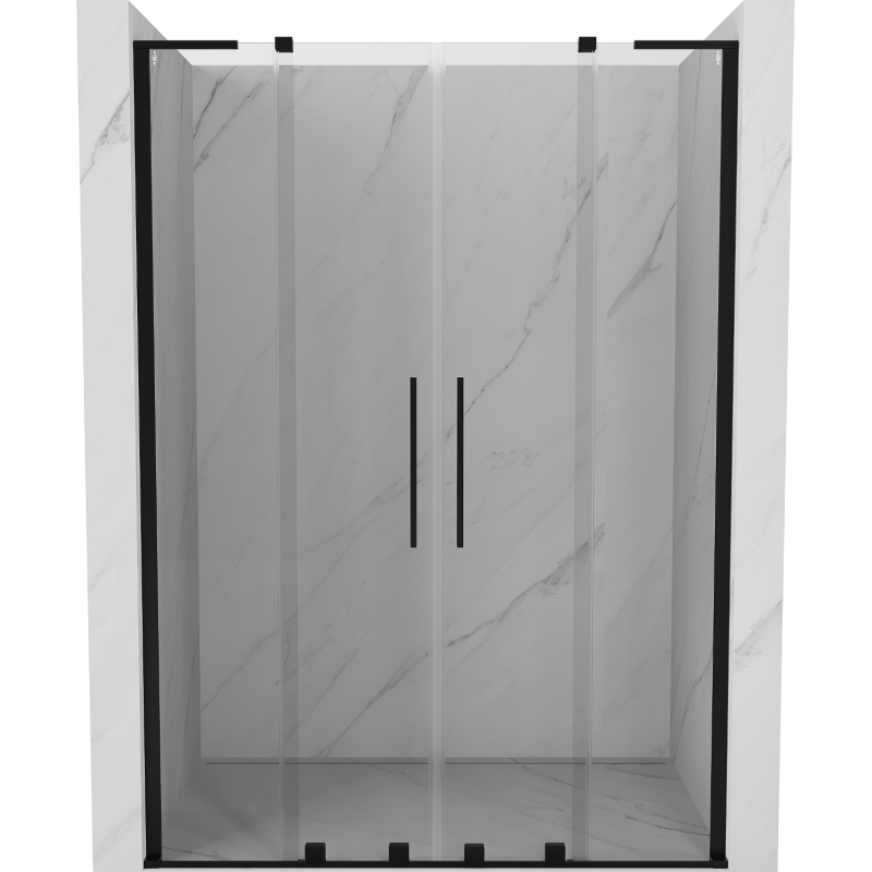 Mexen Velar L Duo porta doccia scorrevole 140 cm, trasparente, nero - 871-140-003-02-70