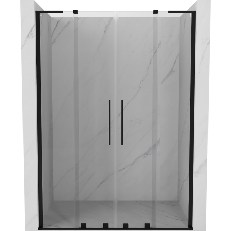 Mexen Velar L Duo sliding shower door 140 cm, transparent, black - 871-140-003-02-70