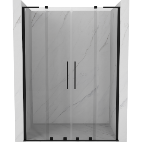 Mexen Velar L Duo porte de douche coulissante 160 cm, transparent, noir - 871-160-003-02-70