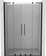 Mexen Velar L Duo drzwi prysznicowe rozsuwane 160 cm, transparent, czarne - 871-160-003-02-70