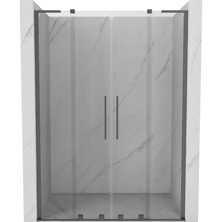Mexen Velar L Duo drzwi prysznicowe rozsuwane 140 cm, transparent, gun metal - 871-140-003-02-95