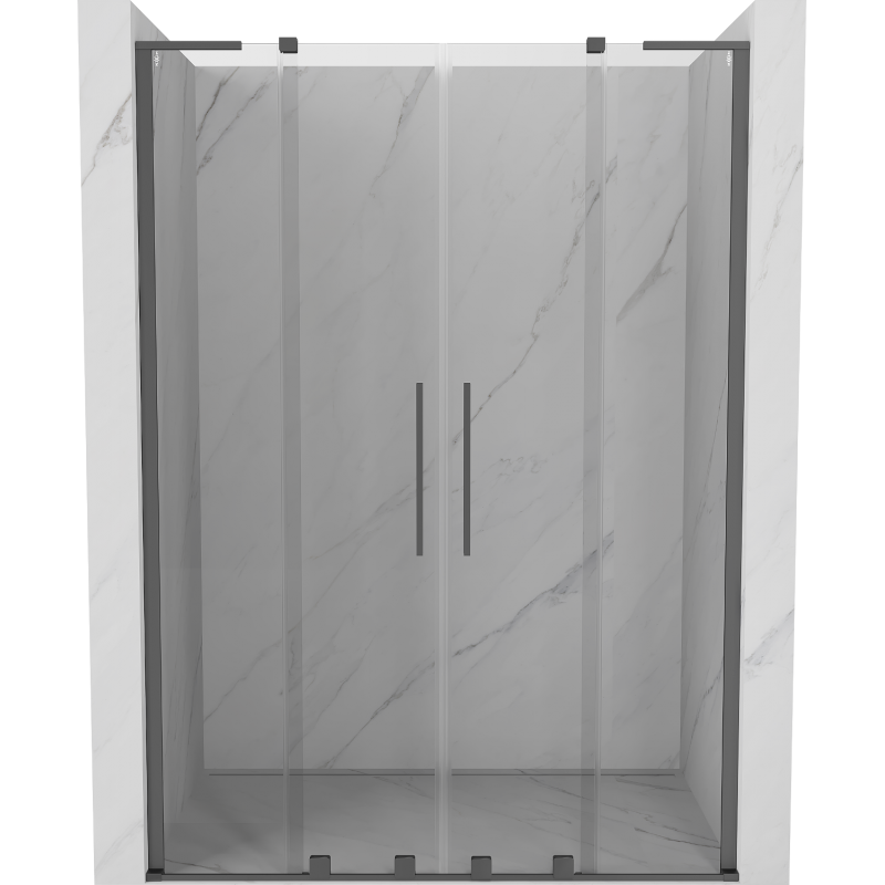 Mexen Velar L Duo portas de duche deslizantes 150 cm, transparente, gun metal - 871-150-003-02-95
