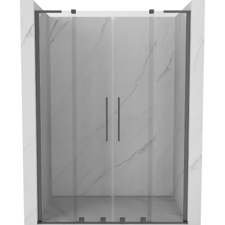 Mexen Velar L Duo schuifdeur douche 160 cm, transparant, gun metal - 871-160-003-02-95