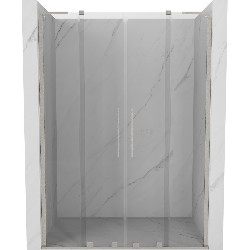 Mexen Velar L Duo lükand dušiuksed 140 cm, läbipaistev, harjatud nikkel - 871-140-003-02-97
