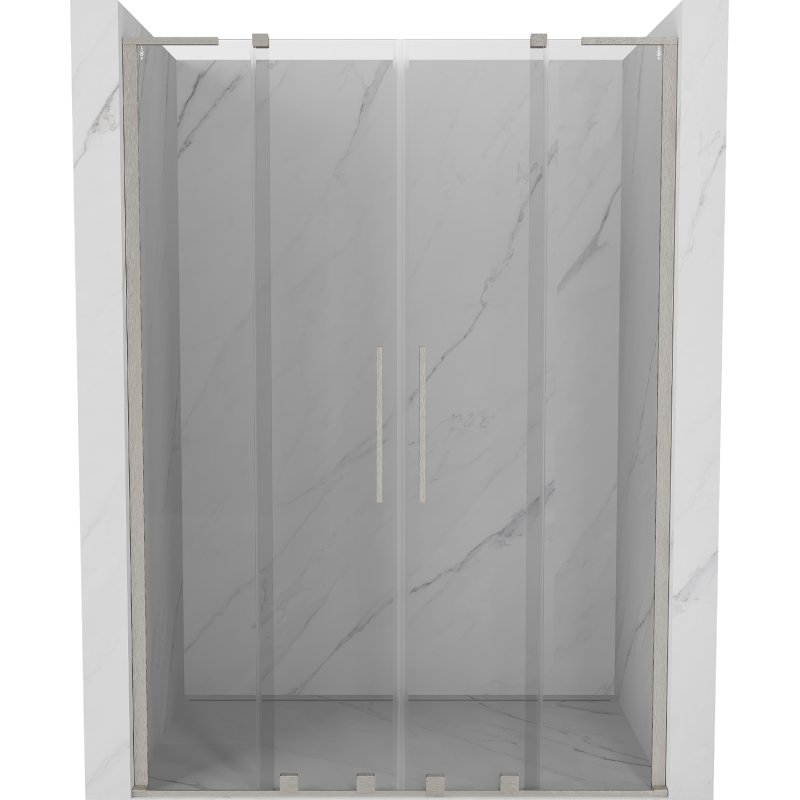 Mexen Velar L Duo Schiebetüren, 150 cm, transparent, gebürsteter Nickel - 871-150-003-02-97