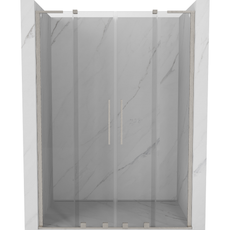Mexen Velar L Duo sliding shower doors 160 cm, transparent, brushed nickel - 871-160-003-02-97