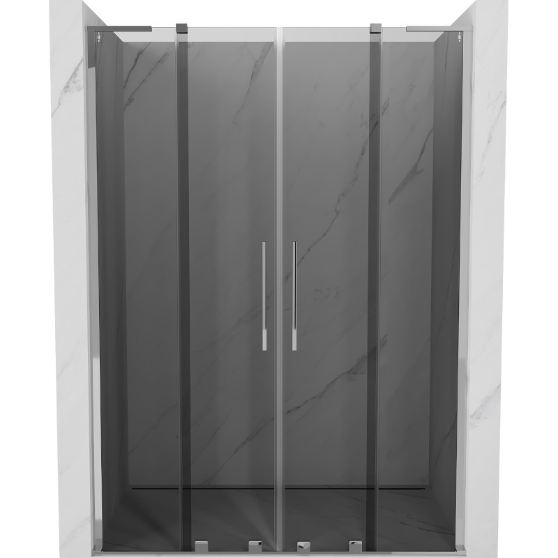 Mexen Velar L Duo bīdāmās dušas durvis 150 cm, grafīts, hroms - 871-150-003-42-01