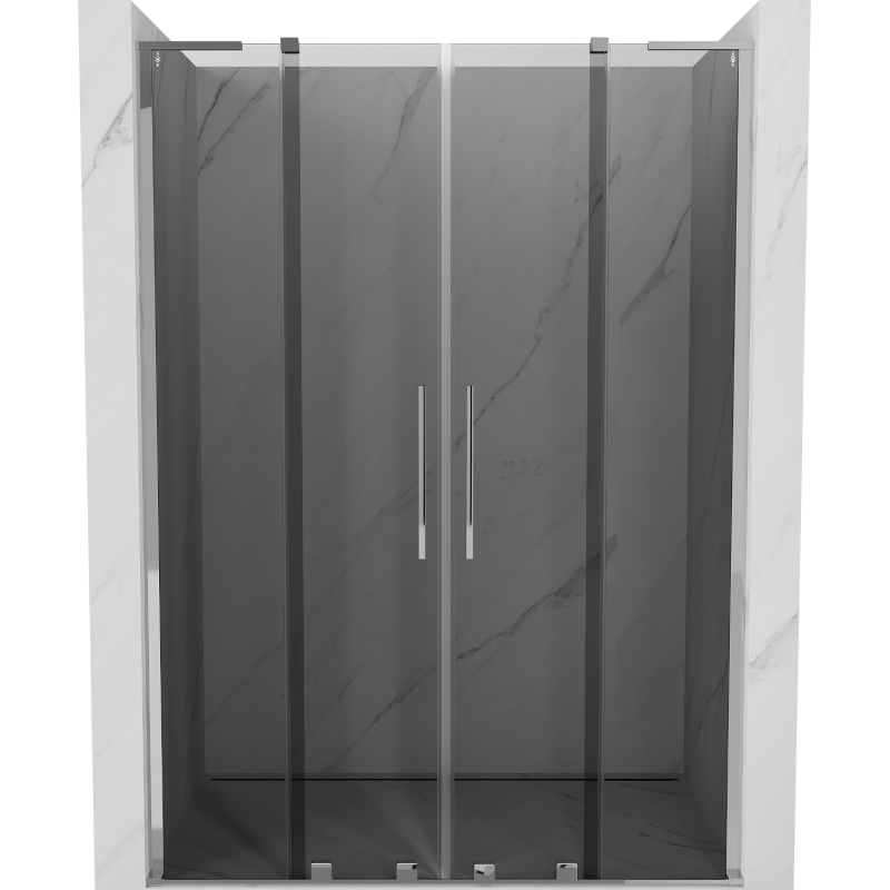 Mexen Velar L Duo Schiebetür Dusche 150 cm, Graphit, Chrom - 871-150-003-42-01