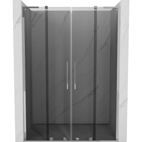 Mexen Velar L Duo Schiebetür Dusche 150 cm, Graphit, Chrom - 871-150-003-42-01
