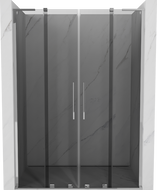 Mexen Velar L Duo Sliding Shower Doors 150 cm, Graphite, Chrome - 871-150-003-42-01