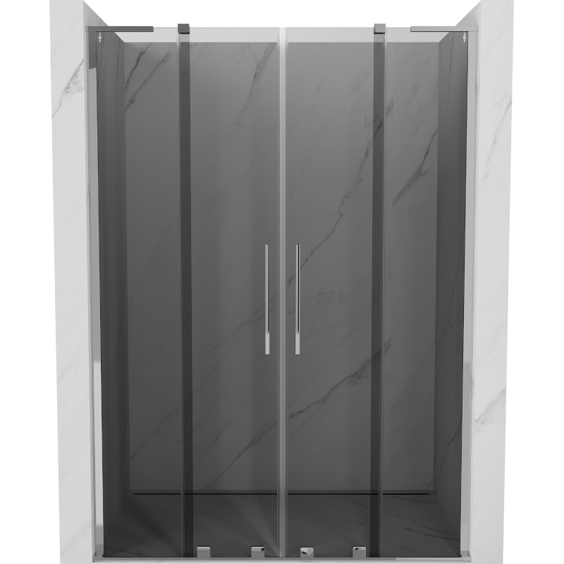 Mexen Velar L Duo drzwi prysznicowe rozsuwane 160 cm, grafit, chrom - 871-160-003-42-01