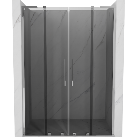 Mexen Velar L Duo Sliding Shower Door 160 cm, Graphite, Chrome - 871-160-003-42-01