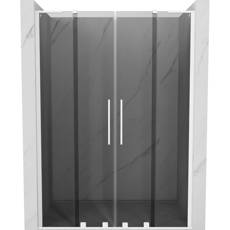 Mexen Velar L Duo puertas de ducha corredizas 140 cm, grafito, blanco - 871-140-003-42-20